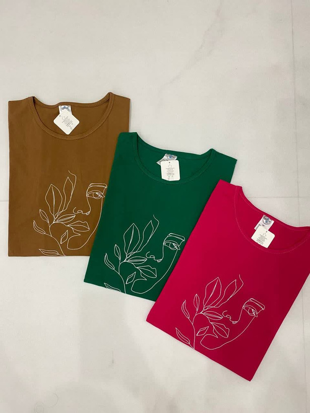 تیشرت زنانه سایز بزرگ 5XL باکسی طرح صورت+ خرید قسطی